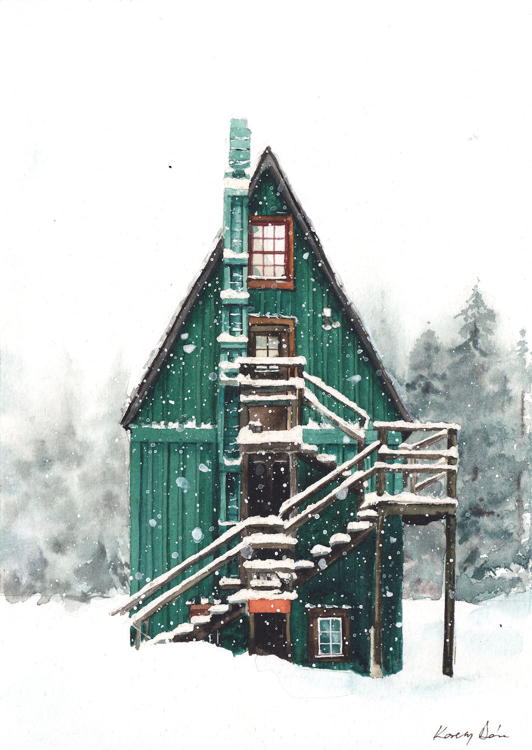Zöld kunyhó (Január) // Green cabin (Janurary)
