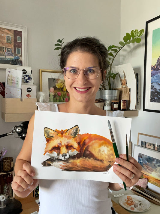 Akvarell Workshop - Alvó Róka Festés - Január 31. (szombat)