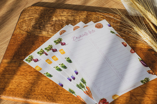 Bevásárló lista tömb, hűtőre tehető