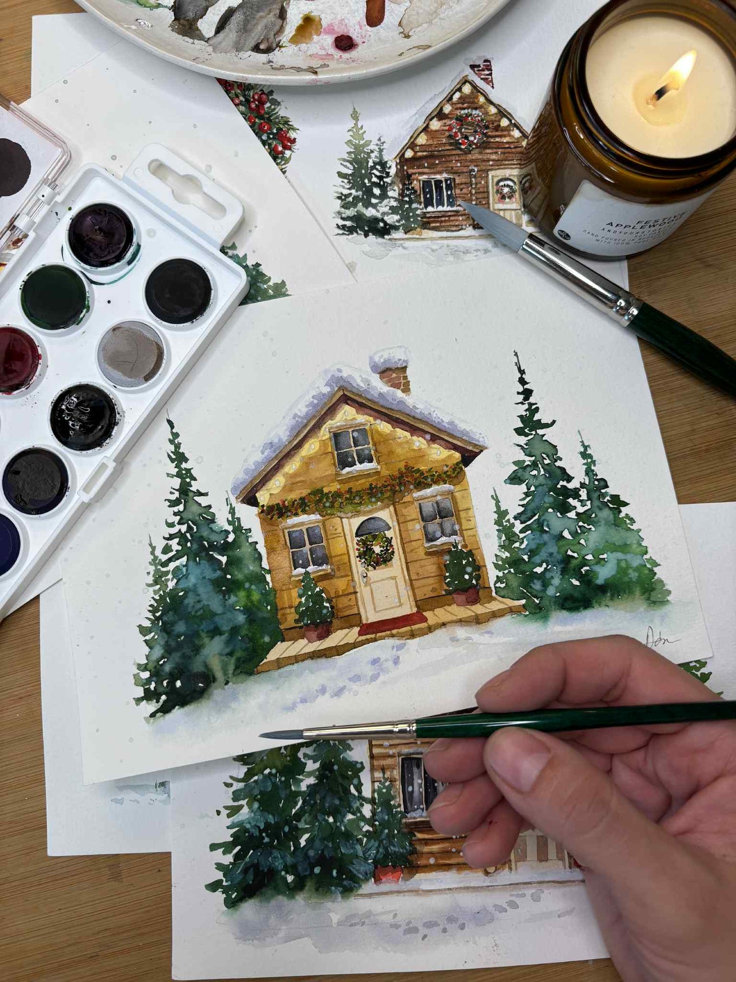 Akvarell Workshop - Karácsonyi hangulat - december 6. (szombat)