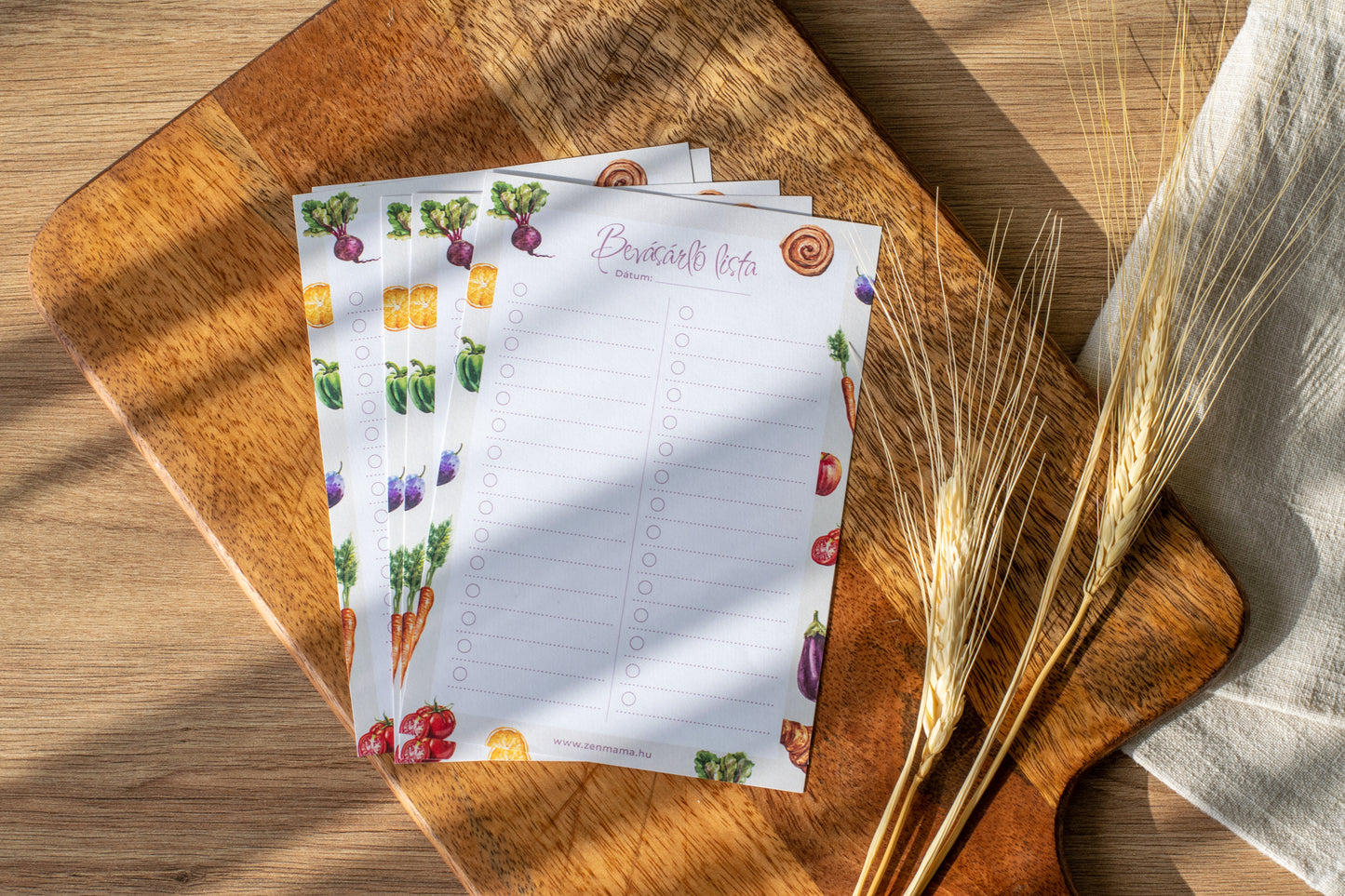 Bevásárló lista tömb, hűtőre tehető