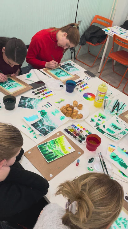 Esti Akvarell Workshop - Ködös fenyőerdő - November 25. (szerda)