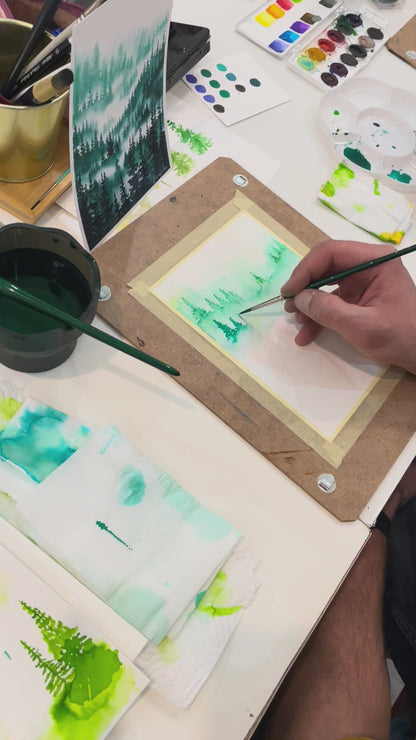 Esti Akvarell Workshop - Ködös fenyőerdő - November 25. (szerda)